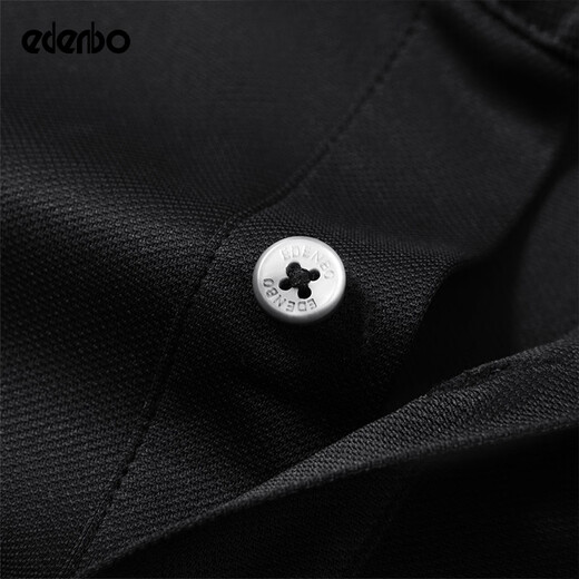 Edenbo (edenbo) shopping mall same style men's short-sleeved T-shirt summer new breathable casual versatile lapel polo shirt top men black M (165)