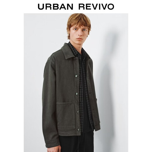 UR2026春季新款男装气质简约翻领口袋棉质休闲外套UMM860017