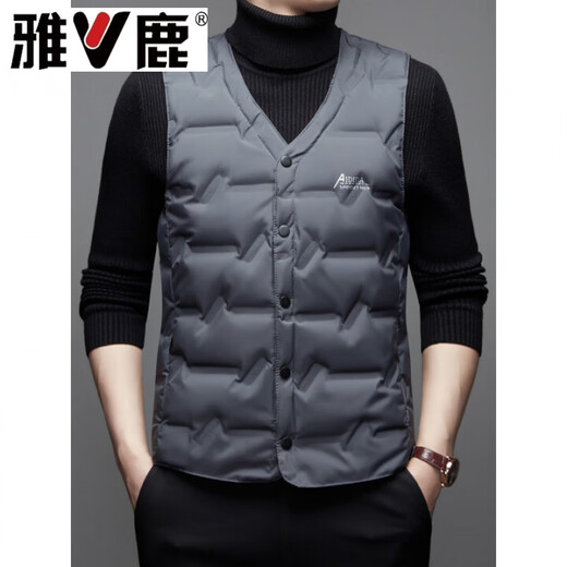 Yalu New Winter Down Vest Men's Large Size Warm Vest Middle-aged and Elderly Wear Lightweight Vest Jacket Inner Liner Black M 90-105Jin Jin is equal to 0.5 kg