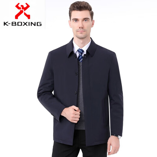 KBXNG Jinba Winter New Down Jacket Men's Middle-aged and Elderly Business Mid-Length Men's Jacket Dad's Casual Lapel Feather 2088 Dark Green M 170/88A ( )