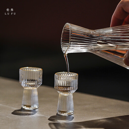 Yusenyi Chinese-style liquor cup wine divider wine set household glass one-cup small wine cup creative with scale wine divider transparent model 6 pots 6 cups storage cup holder