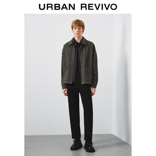UR2026春季新款男装气质简约翻领口袋棉质休闲外套UMM860017