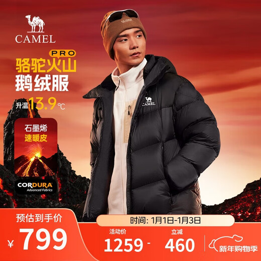 Гусиный пуховик Camel Volcano PRO Dilireba, мужской и женский пуховик в одном стиле, утолщенная куртка с капюшоном M35CR07101