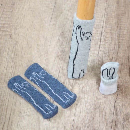 Fantasy Cartoon Chair Foot Covers Silent Wear-Resistant Table Legs and Chair Foot Protective Covers Thickened Anti-off Table and Chair Foot Pads Floor Protective Covers 24 Pack Tibetan Blue Bear