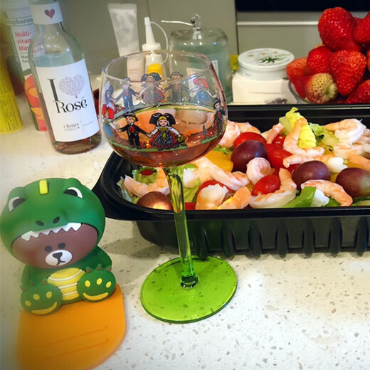 Christmas Cartoon Red Wine Glass Alsace European Christmas Goblet Gift Wine Glass Champagne Glass Holiday Alsace Miniature Cup 2 pieces