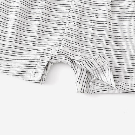 YEEHOO Haute Couture Series Newborn Clothes for Boys, Polo Collar Striped Romper, Spring and Summer Outing Clothes, Plain String Weave 66cm