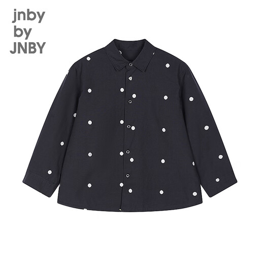 Jnby by JNBY new style Jiangnan Buyi children's long-sleeved shirt H-shaped loose shirt collar 26 spring boys and girls 1Q1212080 016/black and white candy random position 100 cm