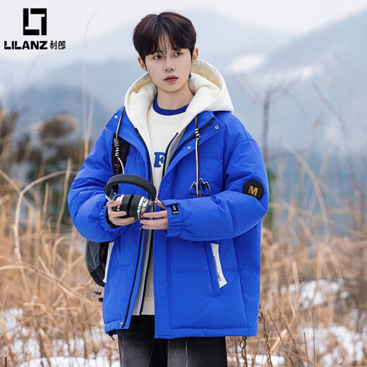 LILANZ Зимняя белая куртка на утином пуху, мужская корейская модная куртка для подростков, куртка для школьников младших и старших классов, мужская морозостойкая куртка для детей старшего возраста, черная M