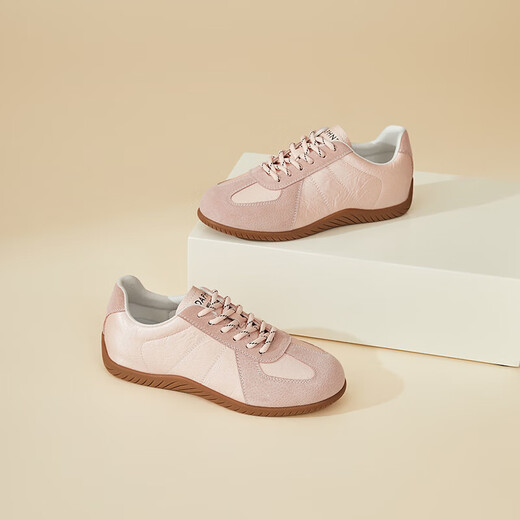 DAPHNE Daphne flat moral training shoes for women 2026 spring new women's shoes versatile soft sole casual shoes pink single layer heel height 3cm 35 (225mm) standard size