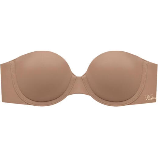 Victoria's Secret solid color push-up thin underwired comfortable tube top bra for women 33F6 dark brown-thin one size 75D