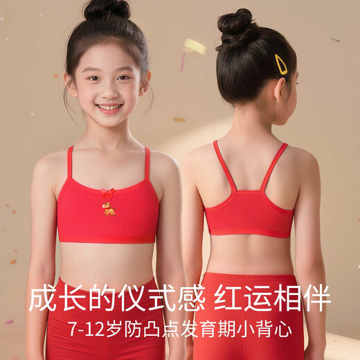 Vibrant and early-developing girls' zodiac year underwear and underwear set for primary school students' developmental period anti-bulge bra vest 7-12 years old
