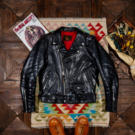 CHEVALPES international first-line brand classic replica Marlon Brando inclined pull Schott tea core horsehide 613 motorcycle jacket leather cowhide M