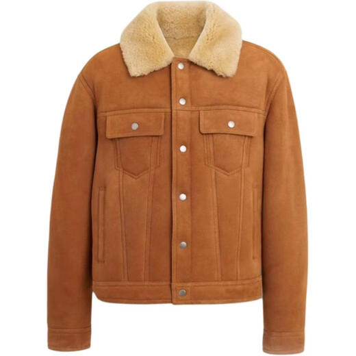 COACH FW Однотонная кожаная куртка с застежкой на пуговицы и длинными рукавами Мужская Темно-коричневый Темно-коричневый S