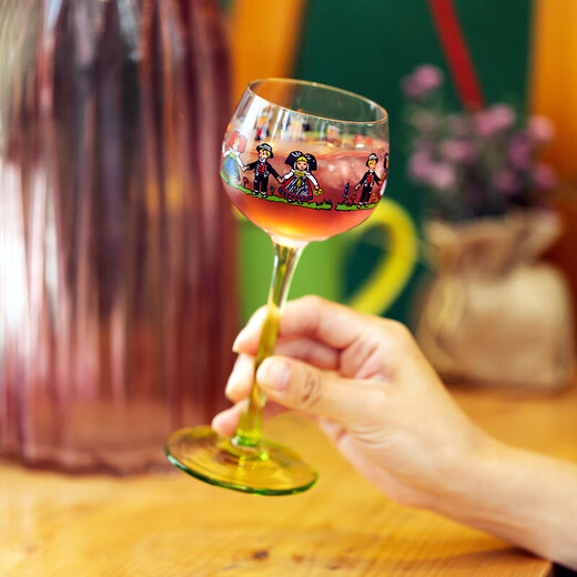 Christmas Cartoon Red Wine Glass Alsace European Christmas Goblet Gift Wine Glass Champagne Glass Holiday Alsace Miniature Cup 2 pieces