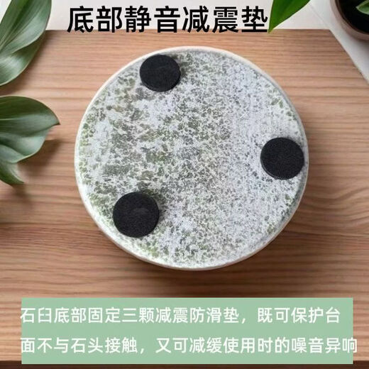 Man Gong high-end quality stone garlic mortar fully hand-polished raw stone bluestone mortar high-value stone garlic mortar without wax fully hand-polished stone mortar with cover
