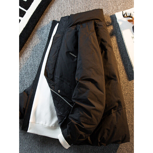 Playboy American Stand Collar Down Jacket Men's Winter Design Warm and Windproof Short Down Jacket Off-White XL (146-165Jin Jin equals 0.5kg)