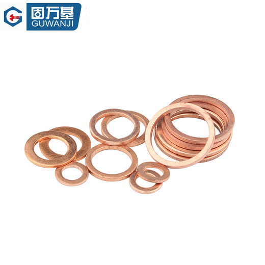 GUWANJI red copper flat washer gasket marine table sealing ring copper metal screw gasket accessories M3M4M5-M60 M10x22x2 20 pcs