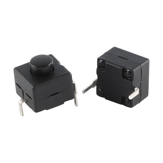 Strong light flashlight switch button self-locking in-line patch small switch accessories power switch micro push type 1208YD_Self-locking_Flat 2 feet_Black No Specifications