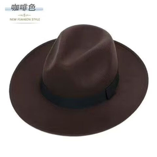 Blooming Qing Shanghai Xu Wenqiang's same style hat, men's British retro jazz hat, big brim top hat, Jackson stage performance, Xu Wenqiang style - black, adult size 58CM