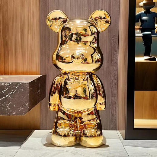 Yizemei Violent Bear Piggy Bank 2024 New Only in and out, suitable for children and men, large piggy bank, floor-standing oversized ornaments, electroplated gold violent bear piggy bank, 70CM high