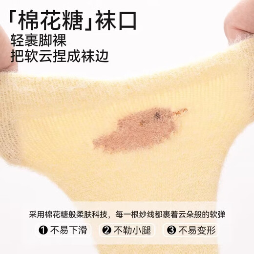 Mianqi Xiong baby socks autumn and winter plus baby thick plus velvet warm terry socks newborn children mid-calf socks floor anti-slip socks winter B2027-baby boy-3 pairs thickened and warm 0-6 months-recommended foot length 8CM