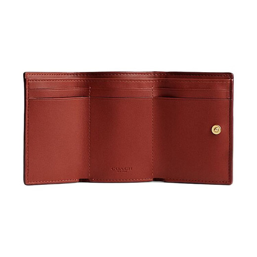 COACH Trifold Wallet 11 logo logo classic presbyopic flip snap button coated canvas and calfskin default basic package (bag + dust bag)