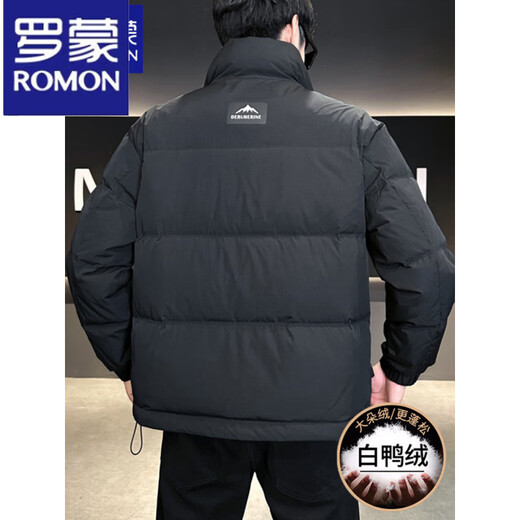 ROMON Men's Stand Collar Down Jacket 2025 Autumn and Winter High-end Thickened Winter Clothing Trendy Brand White Duck Down Jacket YR8811 Green M 105Jin Jin is equal to about 0.5 kg