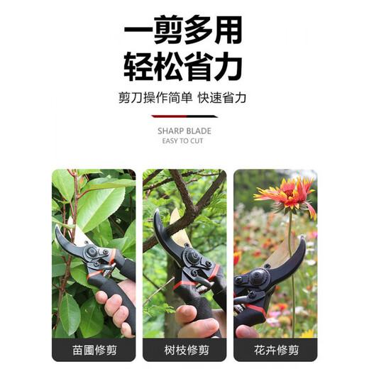 Chuangjingxin selects German boutique garden shears, special pruning shears for tree branches, pruning shears, fruit tree shears, gardening scissors, black King Kong 6th generation SK5 steel finely ground blade and rubber handle
