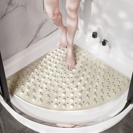 Dajiang Bathroom Anti-slip Mat Winter Anti-fall for Children and the Elderly Bath Room Round Toilet Bathroom Floor Mat High-end Sector-m 54x54cm