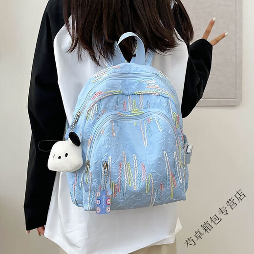 Ye Yu school bag for primary school girls, fashionable and cute small backpack, casual and versatile, lightweight mini travel backpack for girls, white without pendants