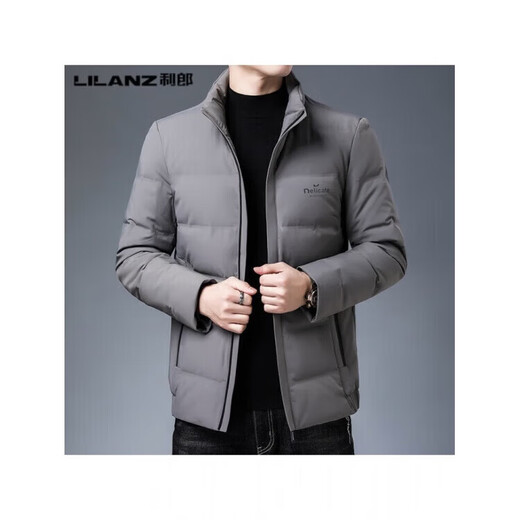 利郎（LILANZ）男装立领羽绒服冬季新款白鸭绒轻薄休闲男士加厚保暖外套 卡其色 L (175) 码(建议130-145斤)