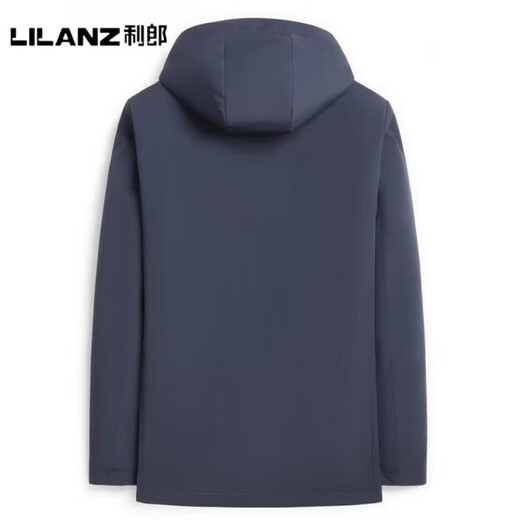 LILANZ official winter parka men's mink liner hooded middle-aged and elderly full mink coat mid-length Nike authentic navy shell + iron gray full mink + rex rabbit fur sleeves - flagship model L 170