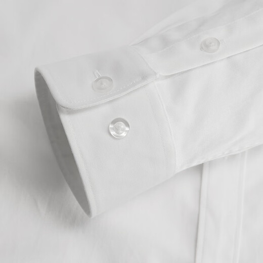 YOUNGOR shirt children's clothing cotton blended long-sleeved shirt white basic children's clothing shirt cool and comfortable shopping mall same style white KLQQ120754BFY 140 140/72