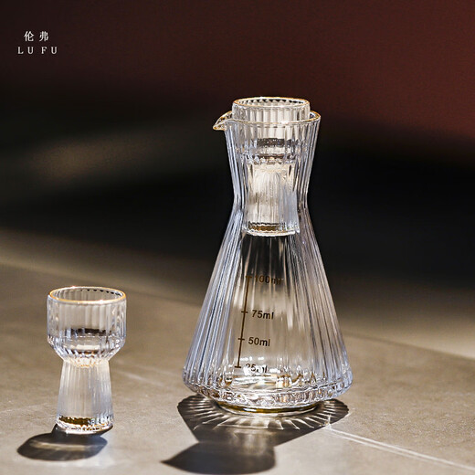 Yusenyi Chinese-style liquor cup wine divider wine set household glass one-cup small wine cup creative with scale wine divider transparent model 6 pots 6 cups storage cup holder