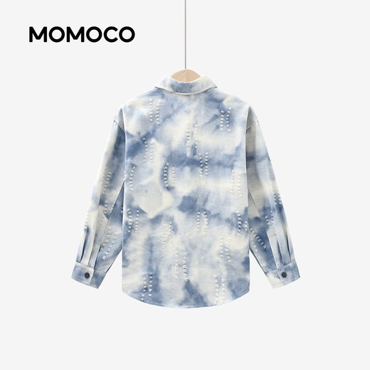 Mami Maka (MOMOCO) children's clothing boys' shirts 2026 spring fashion trendy shirts for middle and large children blue 110