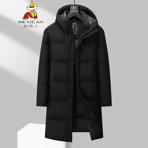 Scarecrow Fat Brother 2025 Men's Painted Thickened Long Down Jacket Extra Large Fat Man Plus Fat Plus Size Down Jacket Black 5XL