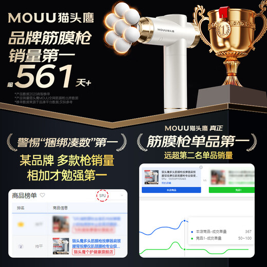 Owl multi-head fascia gun massager shoulder, neck, waist and back massager myocervical mask gun professional grade portable fitness muscle relaxation leg Mid-Autumn Festival birthday gift for parents and men, supreme fully equipped platinum, 99-speed variable speed + 9 professional massage heads + LCD digital display