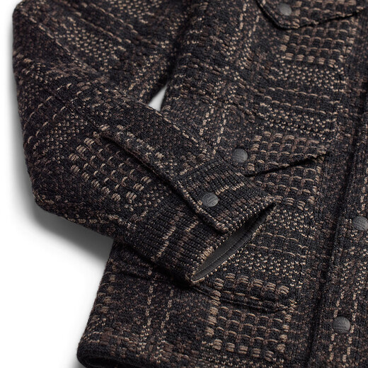 RRL Men's 26 Spring Jacquard Knitted Wool Shirt-Sweater Jacket RL95621 001-Multicolor S