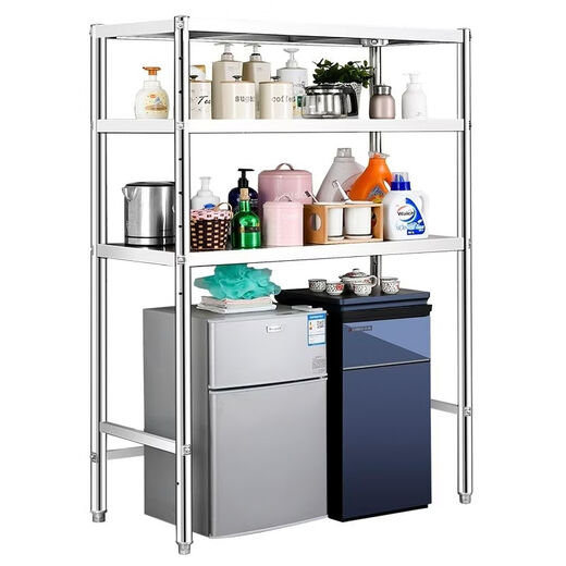 Wing Fantasy customizable kitchen rack stainless steel storage rack oven microwave rack household shelf freezer washing machine rack thickened length 60 width 40 120cm high two layers