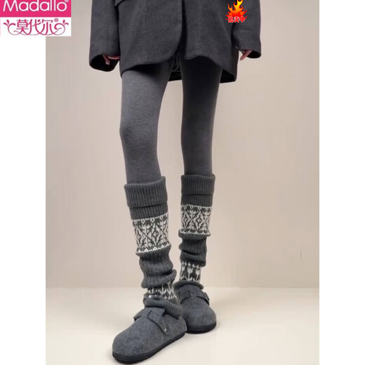 Modal Fair Isle Sock Covers Piles of Socks for Women in Autumn and Winter with Pantyhose Thickened Warm Wool Leg Covers Slimming Girls’ Calf Socks Dark Gray 1 Pair One Size Fair Isle Style/Soft Wool Feel