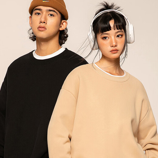 回力圆领卫衣男2025新款冬季加绒加厚衣服青少年休闲外穿保暖外套男装 【加厚羊羔绒】酒红(奔跑修狗) M /170(男女同款)