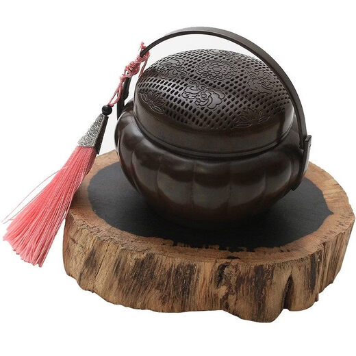 Shantou Lincun retro copper hand warmer household incense charcoal stove sunken sandalwood stove chisel flower melon edge hand warmer