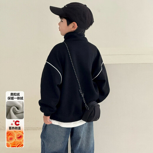 Disney Boys Red Sweatshirt Autumn and Winter New Zodiac New Year Children's Winter Year of the Horse Thickened and Velvet New Year's Greeting Clothes for New Year Cotton Jackets Red and Velvet Thickened 140 cm