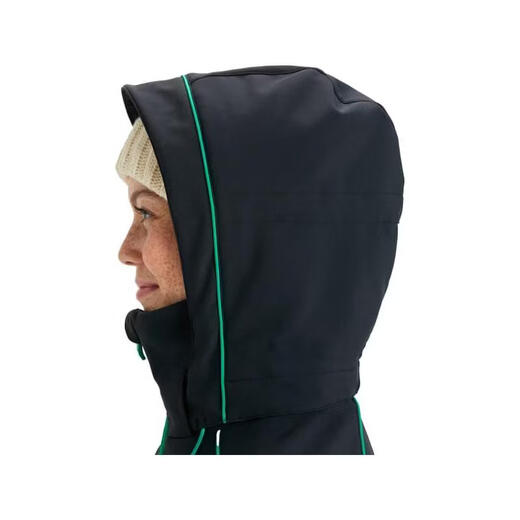 ROXY Women's Soft Shell Jacket Waterproof Windproof Warm Ski Wear Long Sleeve Hooded Outdoor Jacket Schwarz / Grun One Size | L