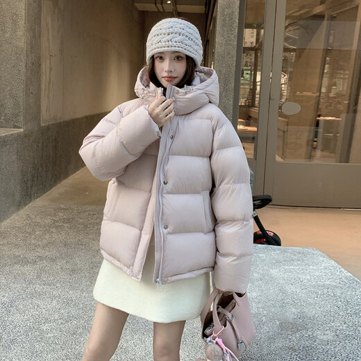Bolison international first-line brand 95 white duck down down jacket women's short 2025 new small cloud puff hooded white XS 100Jin Jin equal to 0.5 kg or less