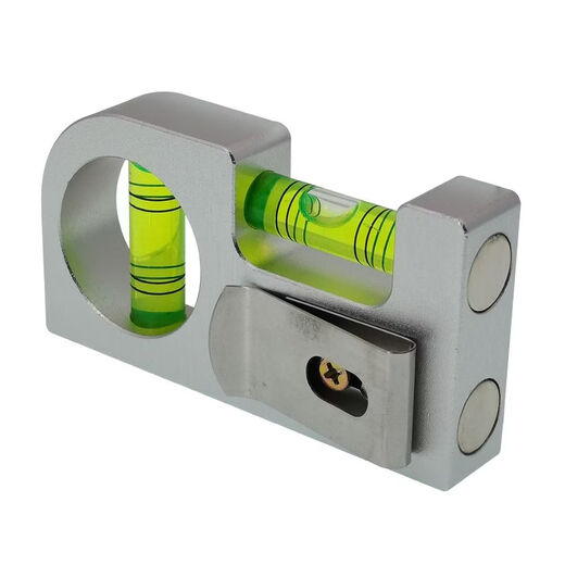 Solid aluminum alloy small level portable mini level bubble meter with magnetic TV wall mount strong installation silver shell green water