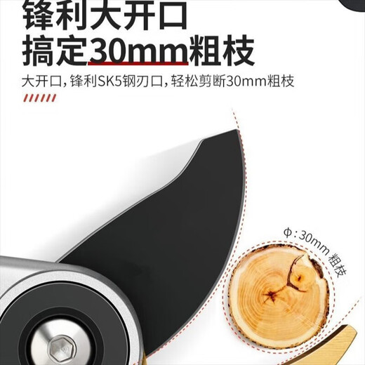 Jingxi Selected Pruning Shears for Home Gardening, Powerful and Labor-saving Thick Branch Scissors, Gardening and Floral Scissors, Upgraded Soft-coated Rubber Handle Pruning Scissors and Fruit Thinning Scissors.