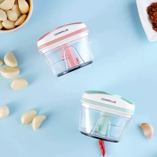 Yusenyile cooking household buckle manual crushing buckle mixer small garlic pepper ginger dumpling stuffing transparent bowl CKS317900ml 5 blades