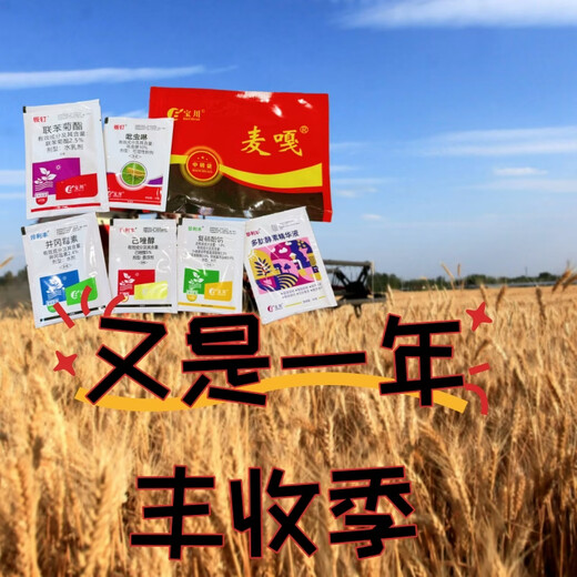 Wheat package, one spray, three preventions, wheat production increase, disease prevention, antibacterial, insecticide, anti-falling, strong seedlings, increase production package, 10-in-1 (10 acres package)