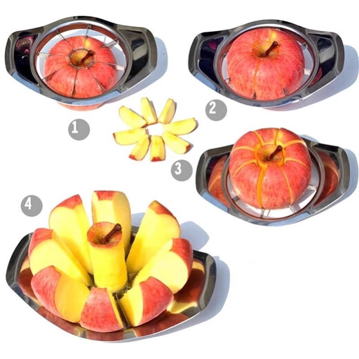 Wing Fantasy Apple Stainless Steel Fruit Splitting Knife, Melon, Pear, Apple Cutter, Large Core Remover, 2 Pieces, Thickened 304 Stainless Steel